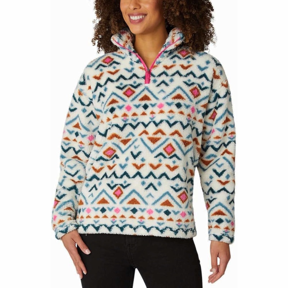 Eddie Bauer Multicolor Geometric Fleece Pullover